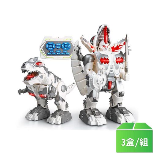 狂龍戰甲遙控變形恐龍機器人-灰-3盒/組