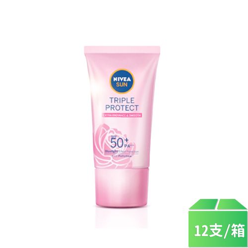 【NIVEA 妮維雅】三重防護輕透防曬凝乳-北海道玫瑰SPF50+ SPA+++ 40ml-12支/箱