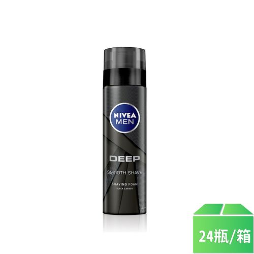 【NIVEA 妮維雅】男士深極炭極淨保濕刮鬍泡200ml-24瓶/箱