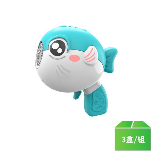 【Rinmax玩具】電動動物泡泡機-河豚款(綠)-3盒/組