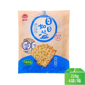 【喜年來】日日如益蘇打餅乾量販包-海鹽芝麻口味228g-6袋/箱