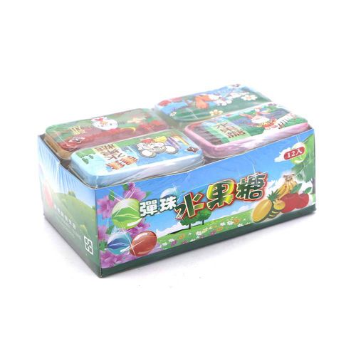 【新德興】彈珠水果糖(鐵盒)12g-12個/盒
