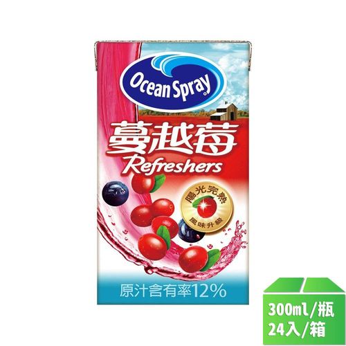 【優鮮沛】蔓越莓綜合果汁300ml-24瓶/箱
