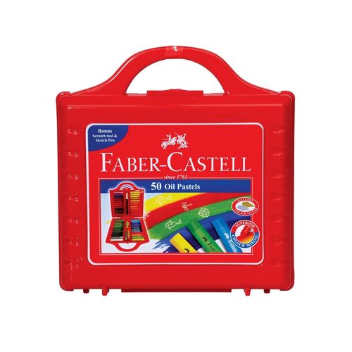 【輝柏Faber-Castell】50色粗芯手提精裝油性粉彩條/盒