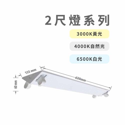 【TATUNG大同】LED T8山形燈具 2尺雙燈系列